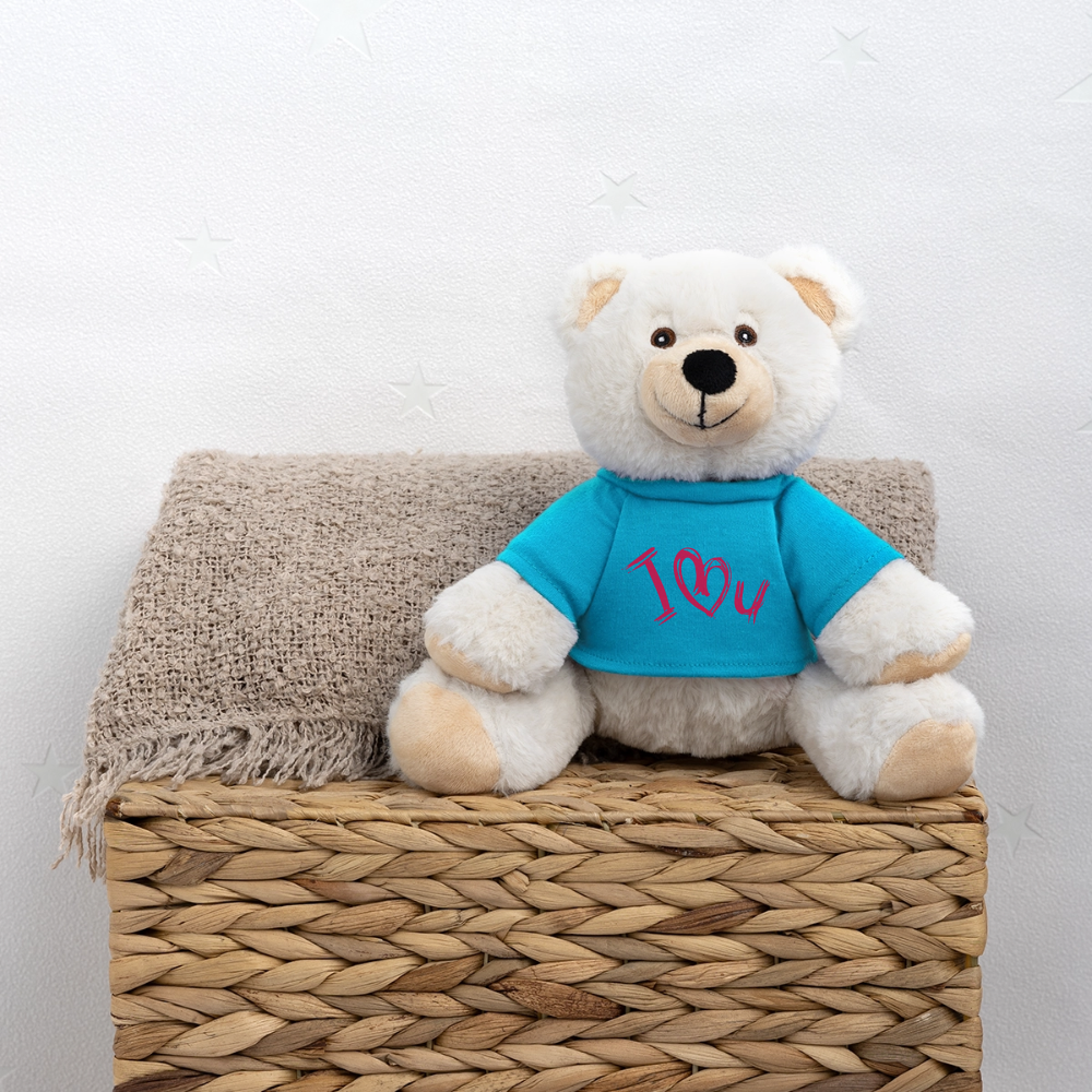 MiniFeet® RecycelBär® Teddy Bear Cream - atoll blue